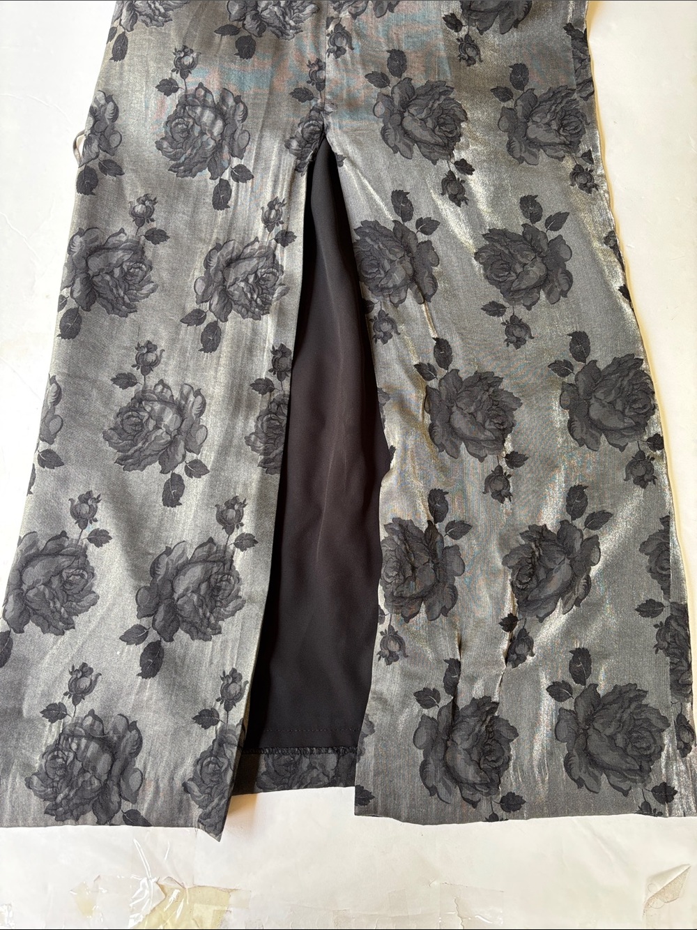 Vintage 90’s Cowl Neck Formal Evening Maxi Dress 4 Floral Rose Burnout Y2K Long - Picture 11 of 17